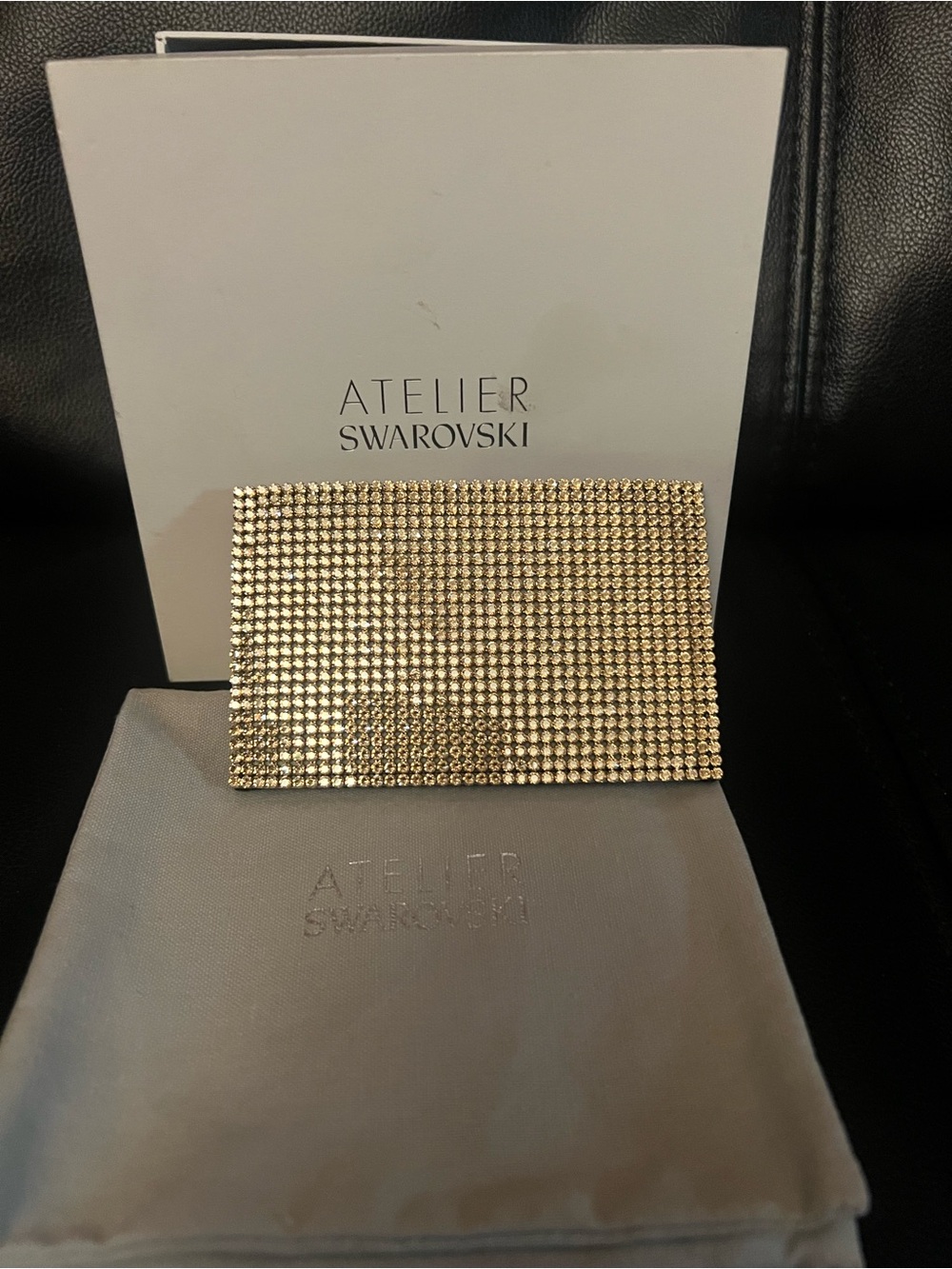 Atelier Swarovski Gold Crystal Pavé Card Case